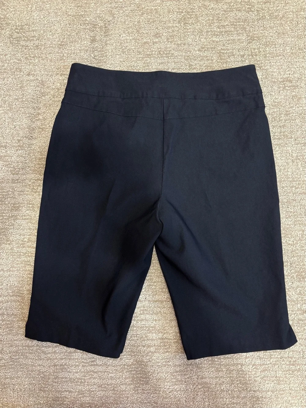 Tribal Black Knee-Length Bermuda Shorts with pockets and Hem Slits